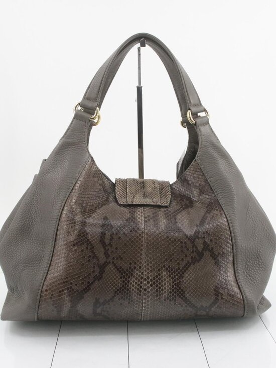 Gucci Handbags - Gucci Stirrup Python Shoulder Bag